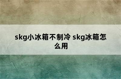 skg小冰箱不制冷 skg冰箱怎么用